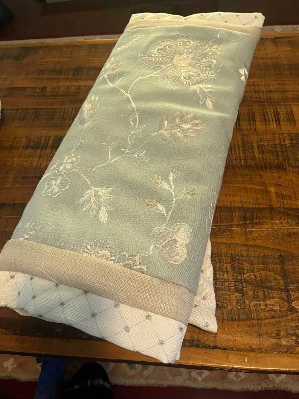 Classic Floral Embroidered Comforter in Sage Green King Size